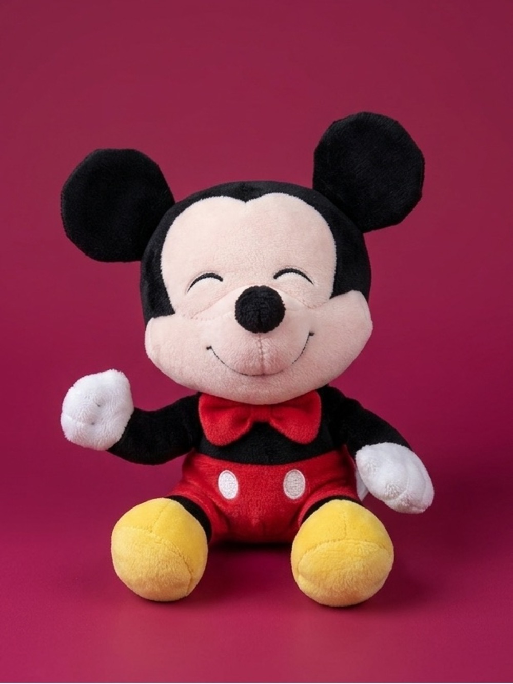 TY Disney Mickey Mouse Sleeping Closed Eyes Plush Beanie Baby 8” Stuffed Toy